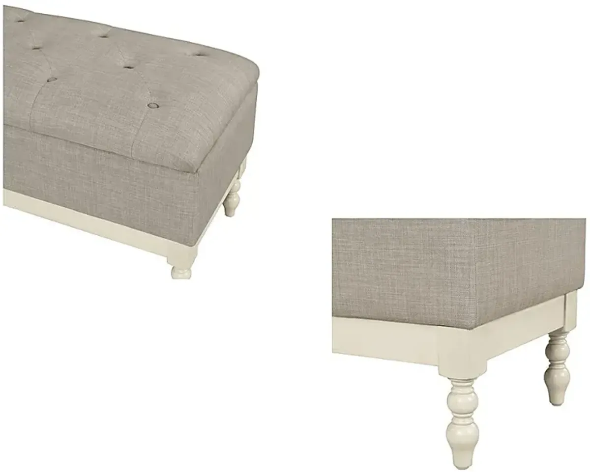 Kiphen Light Gray Storage Bench