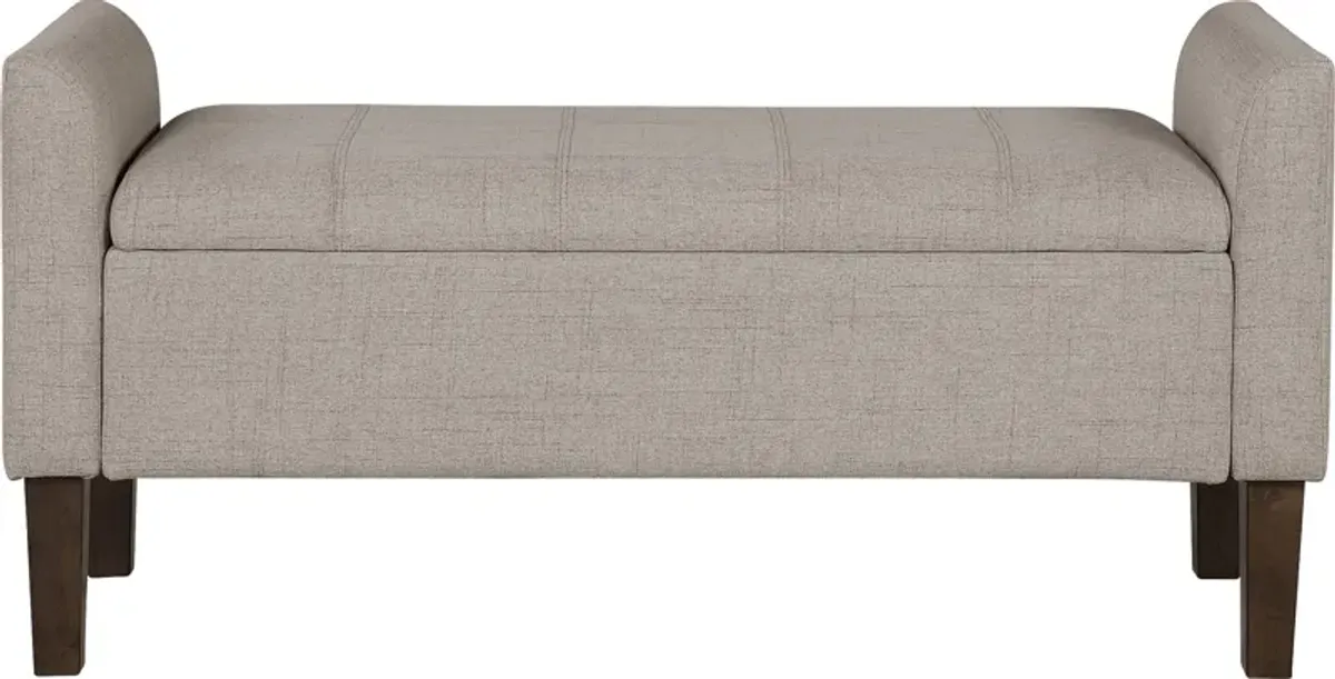 Luckenwald Taupe Storage Bench