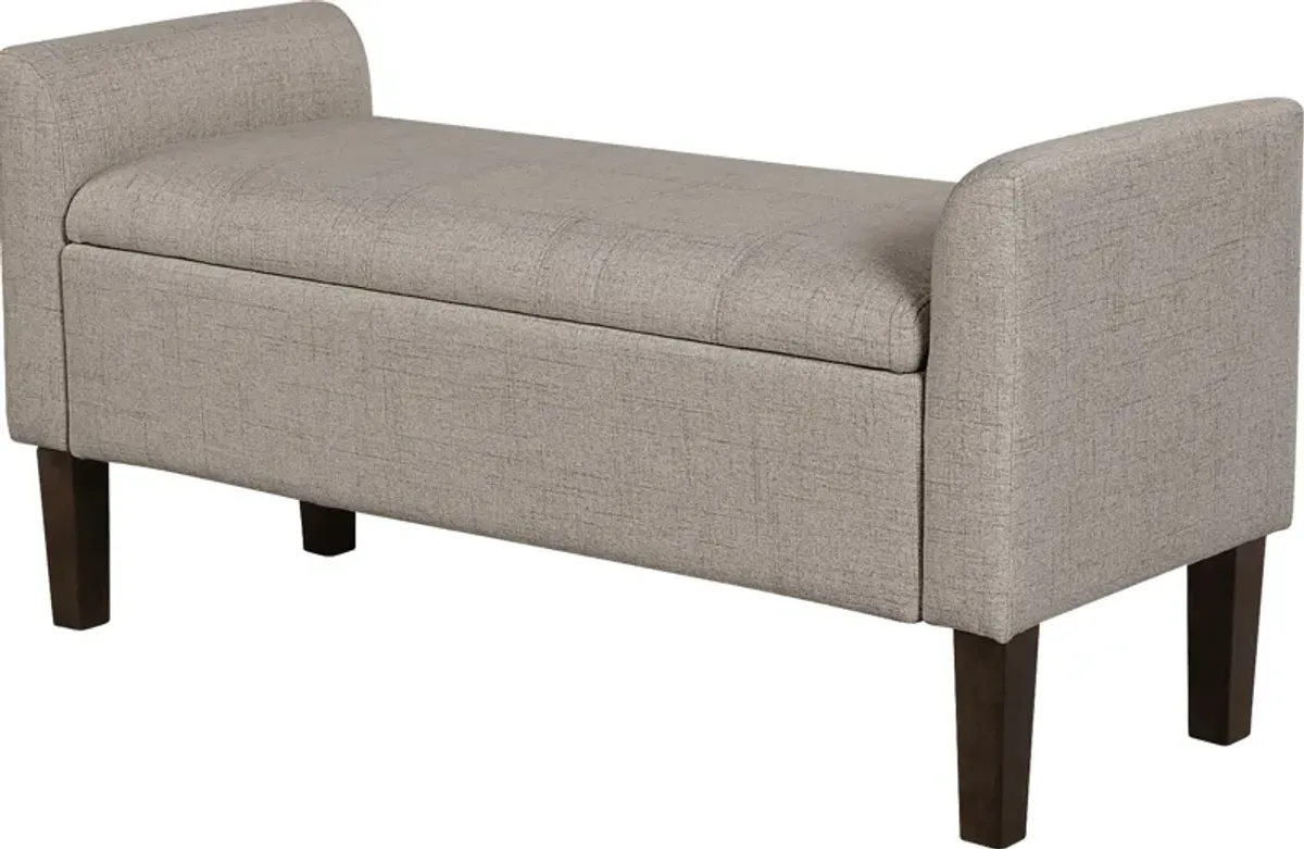 Luckenwald Taupe Storage Bench