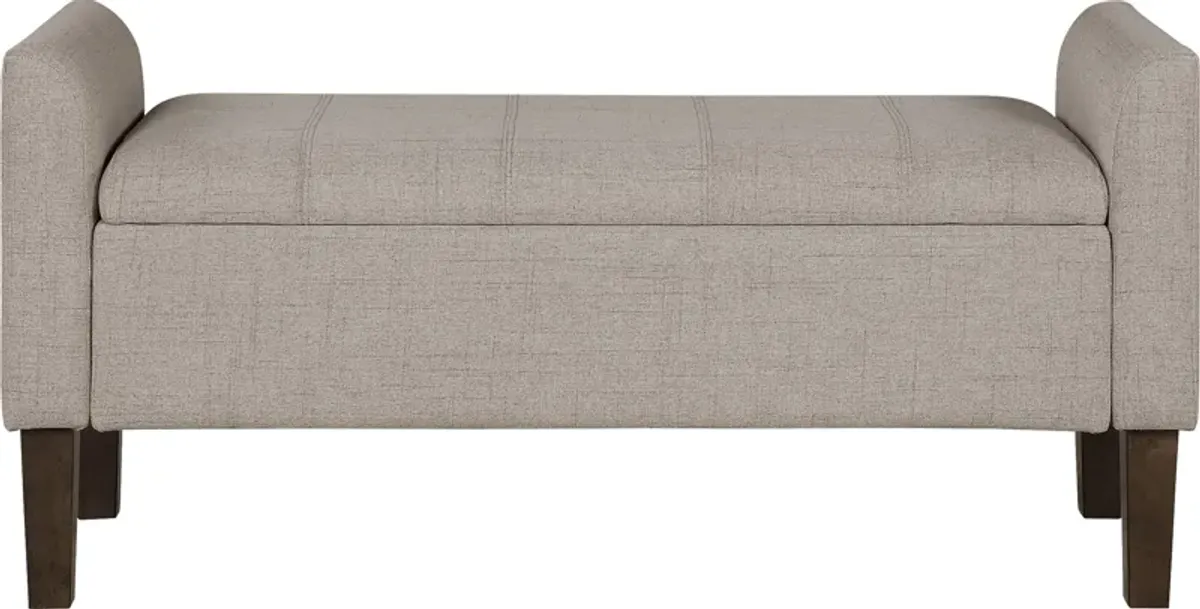 Luckenwald Taupe Storage Bench