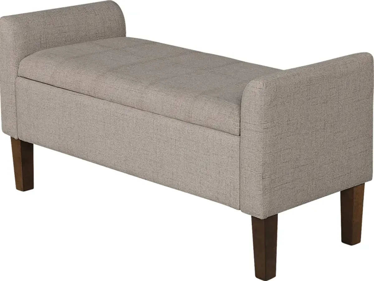 Luckenwald Taupe Storage Bench