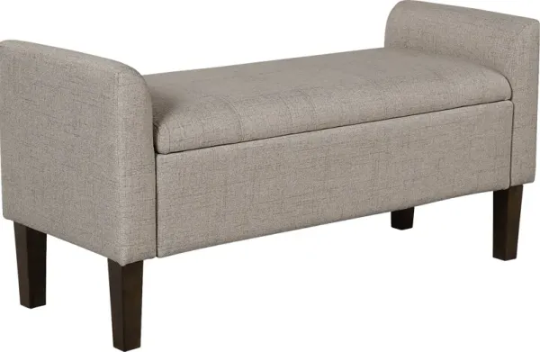 Luckenwald Taupe Storage Bench