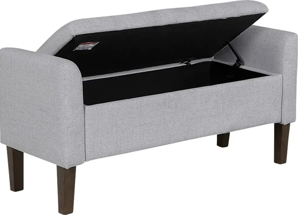 Luckenwald Light Gray Storage Bench