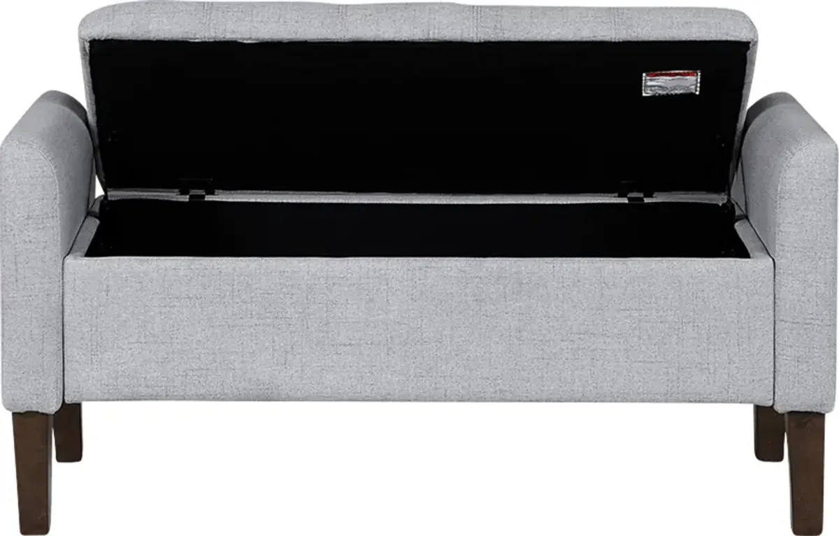 Luckenwald Light Gray Storage Bench