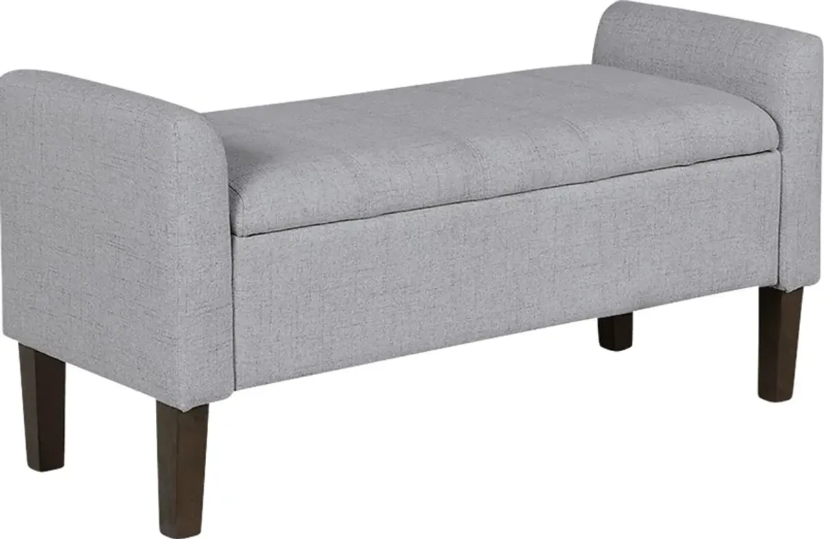 Luckenwald Light Gray Storage Bench