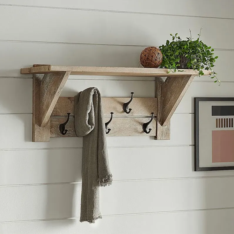 Roderock Brown Coat Hook with Shelf