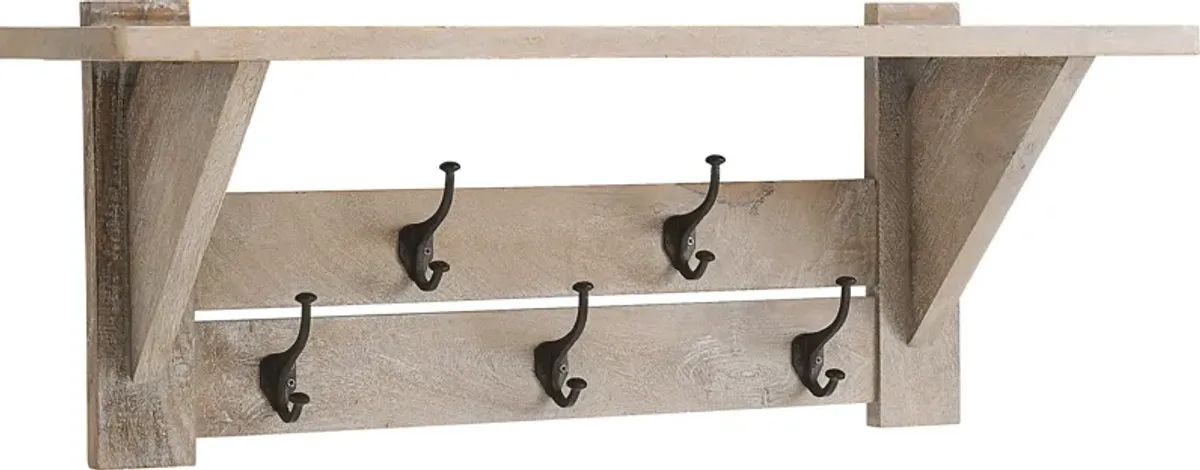 Roderock Brown Coat Hook with Shelf