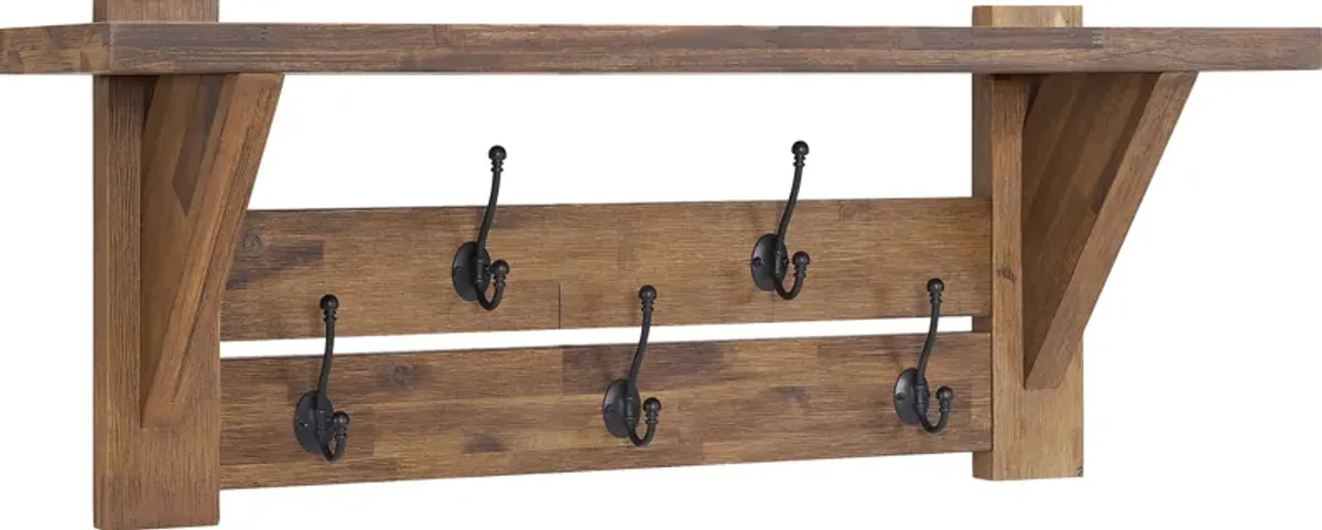 Clintom Natural Coat Hook with Shelf