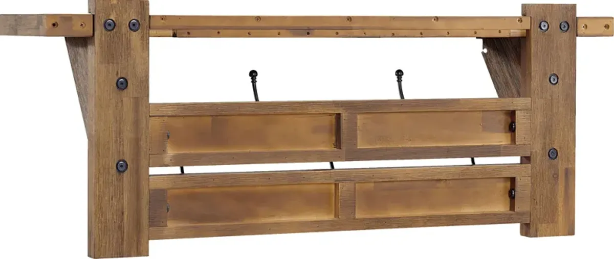 Clintom Natural Bench and Coat Hook, Set of 2
