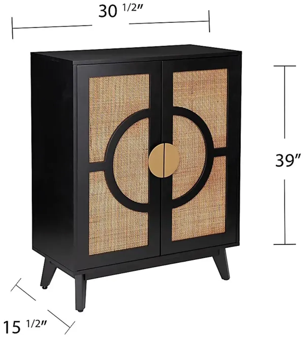 Wenesly Black Accent Cabinet