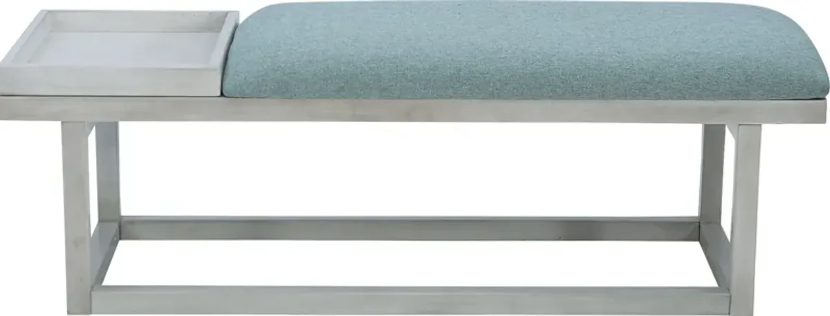 Amoroso White/Aqua Bench
