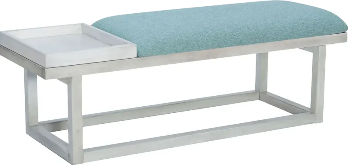 Amoroso White/Aqua Bench