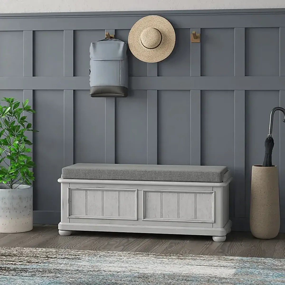 Mouffetard Gray Storage Bench