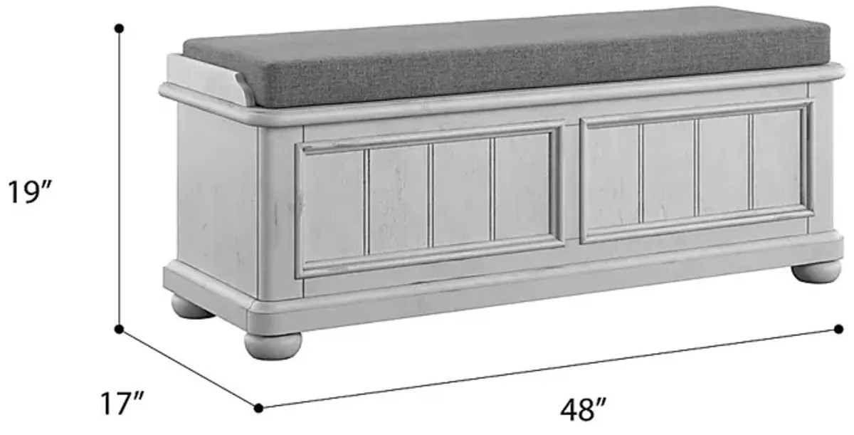 Mouffetard Gray Storage Bench