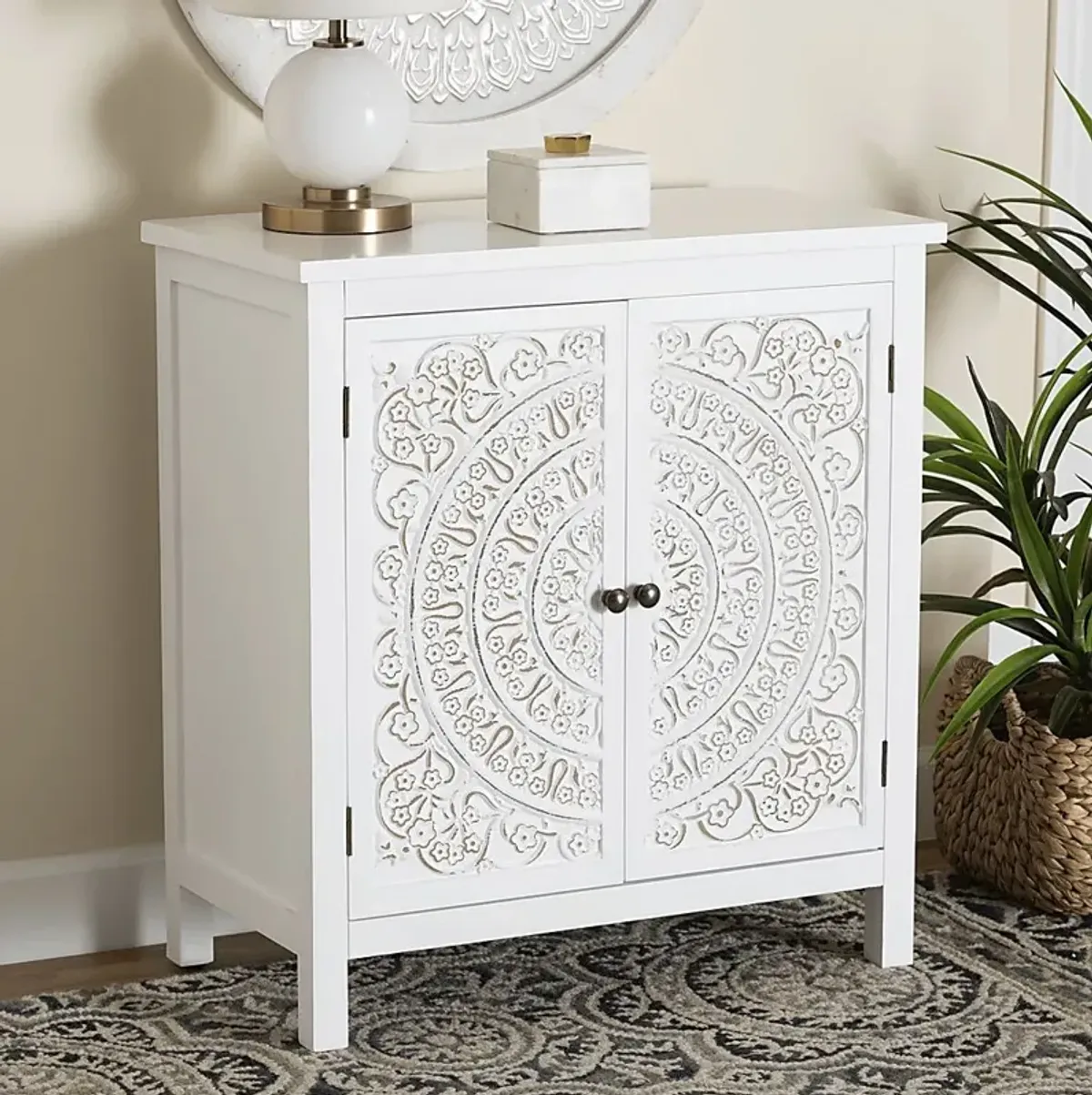 Oxenrider White Accent Cabinet