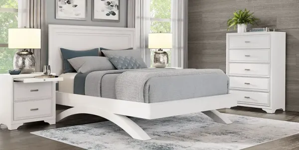 Belcourt White 5 Pc King Panel Bedroom