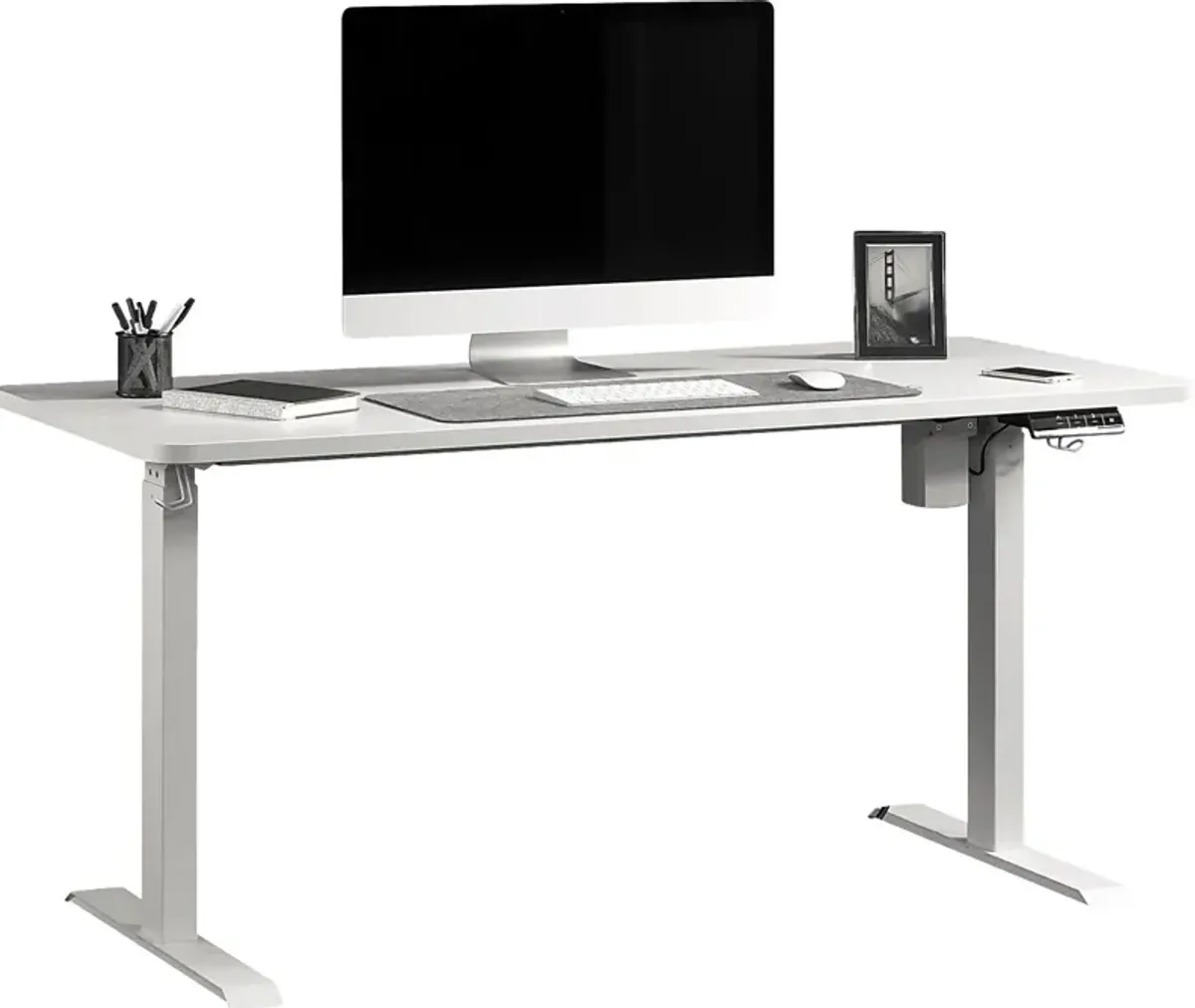 Bodeny White Adjustable Height Desk