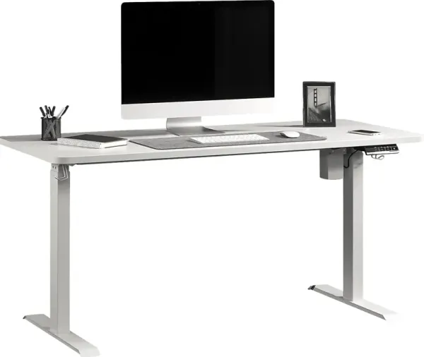 Bodeny White Adjustable Height Desk