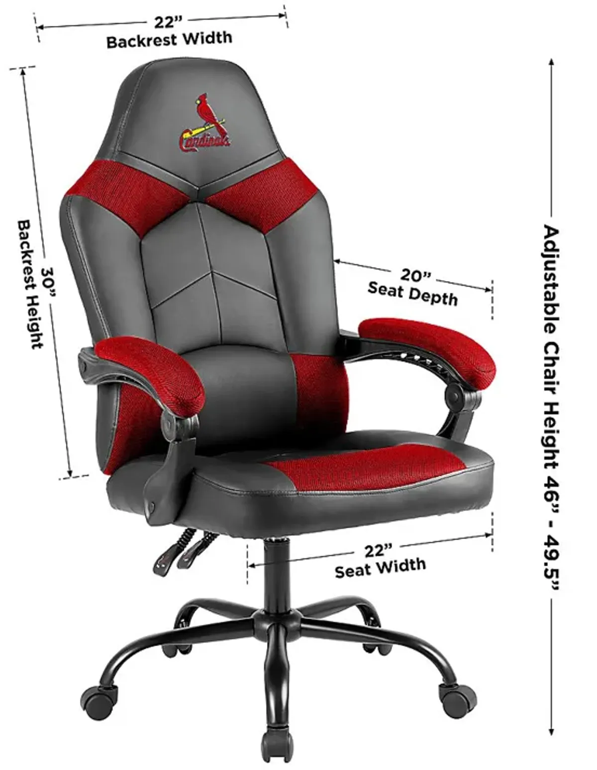 Big Team St. Louis Cardinals Red Office Chairs