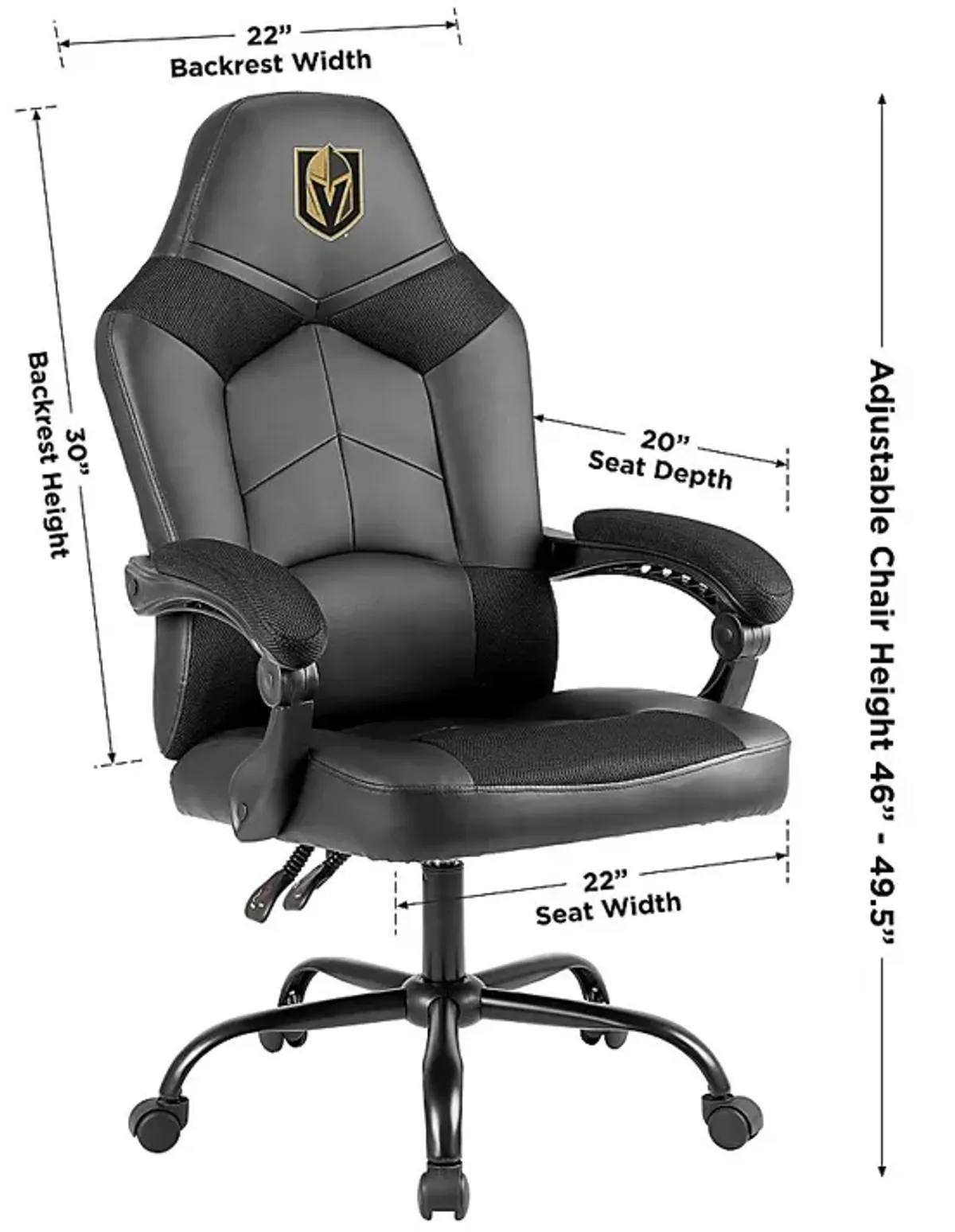 Big Team Golden Knights Black Office Chair