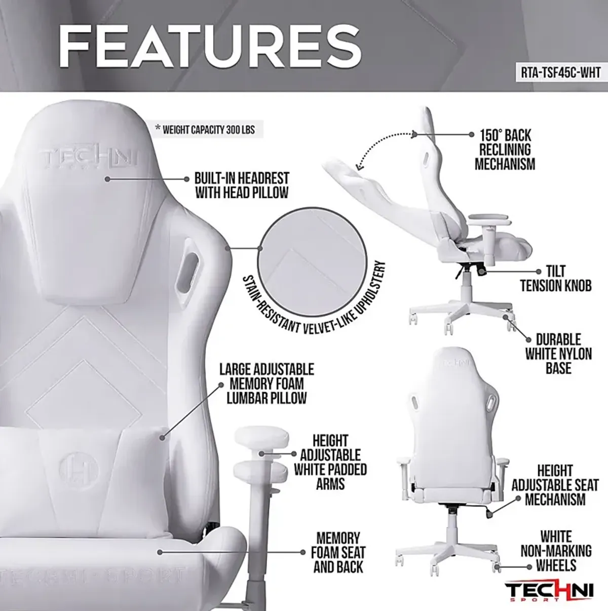 Mazroz White Gaming Chair