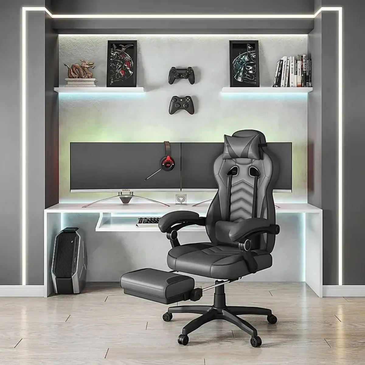 Seoce Gray/Black Gaming Chair