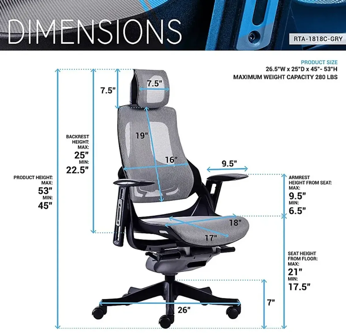 Ambona Gray Office Chair