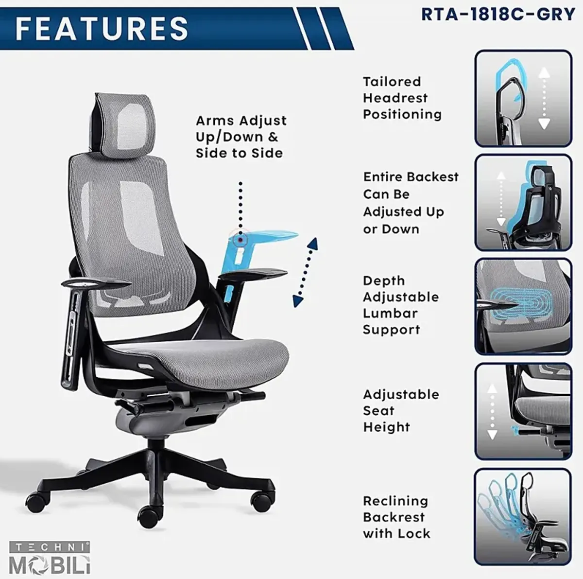 Ambona Gray Office Chair