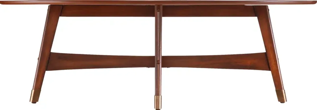 Uggan Brown Oval Cocktail Table