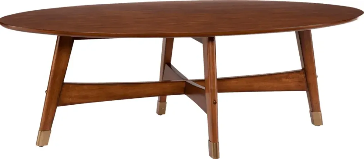 Uggan Brown Oval Cocktail Table