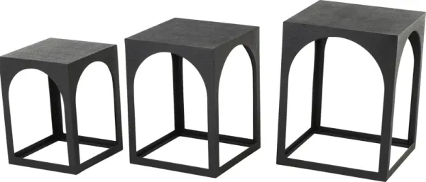 Omru Black Nesting Tables, Set of 3