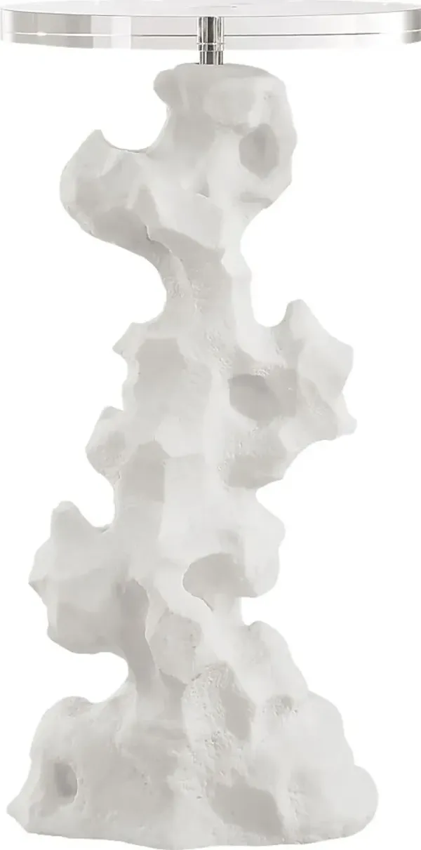 Baina White Accent Table