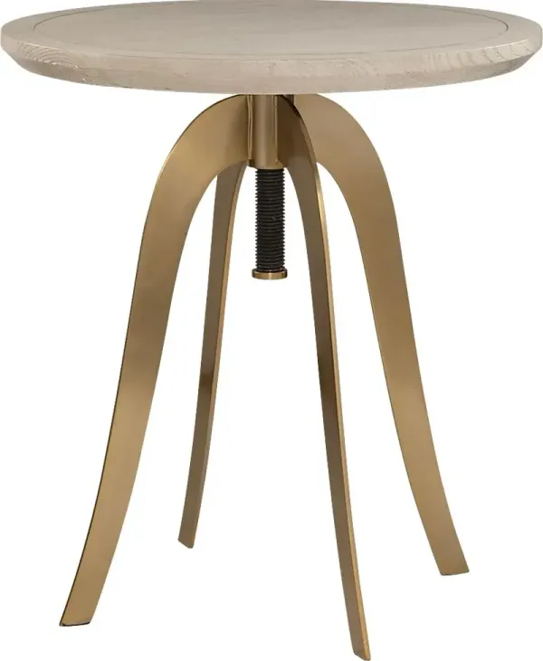 Yeitu Oak Adjustable Accent Table