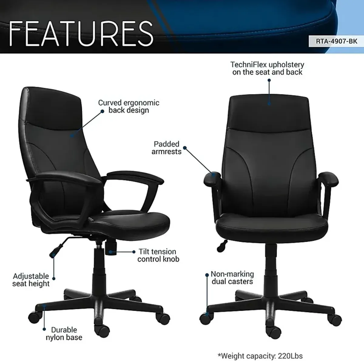 Hasham Black Office Chair