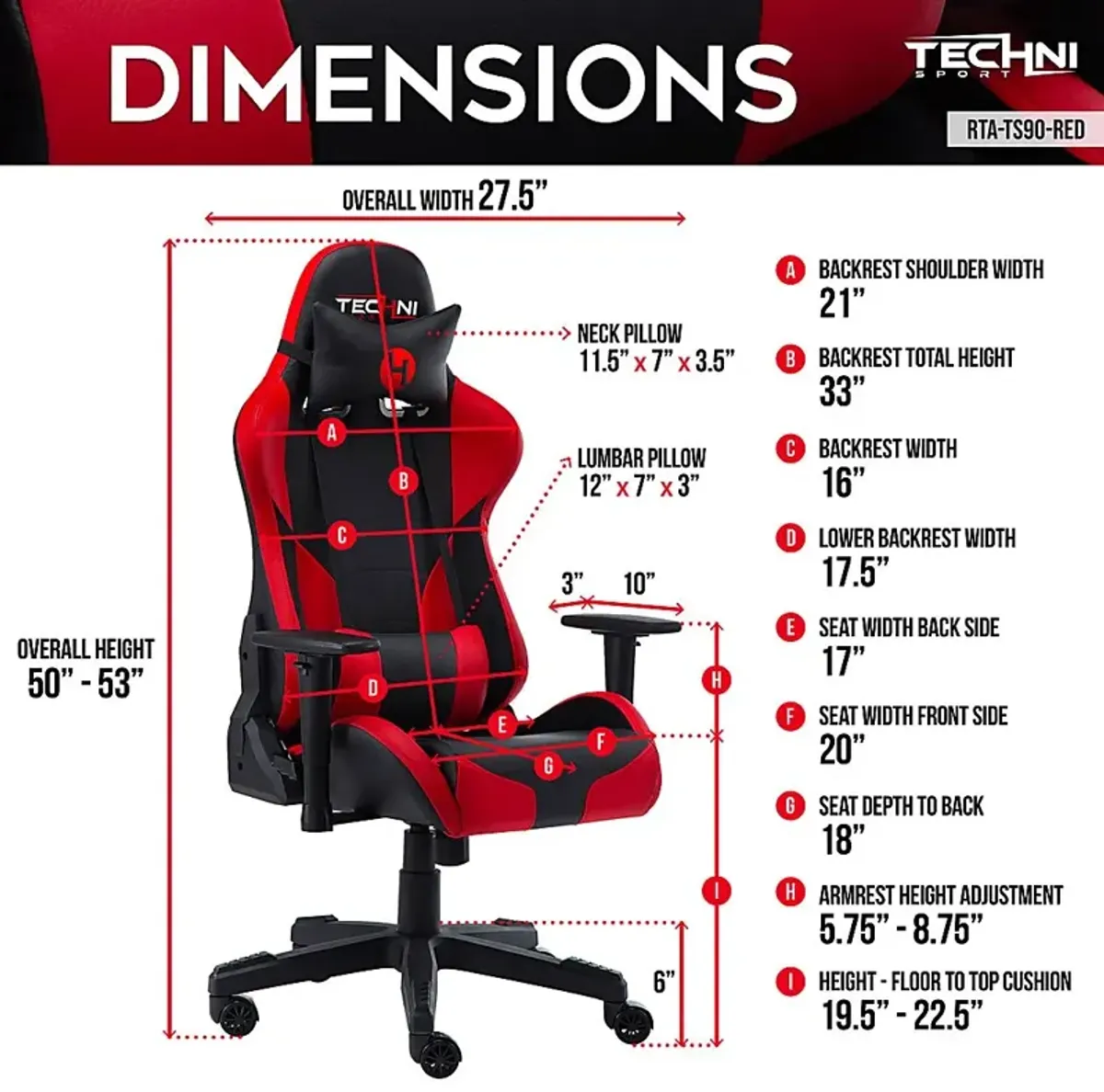 Engleshire Red/Black PC Gaming Chair