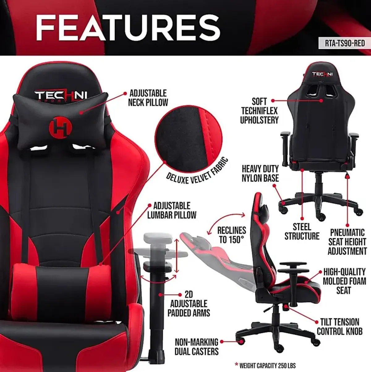 Engleshire Red/Black PC Gaming Chair