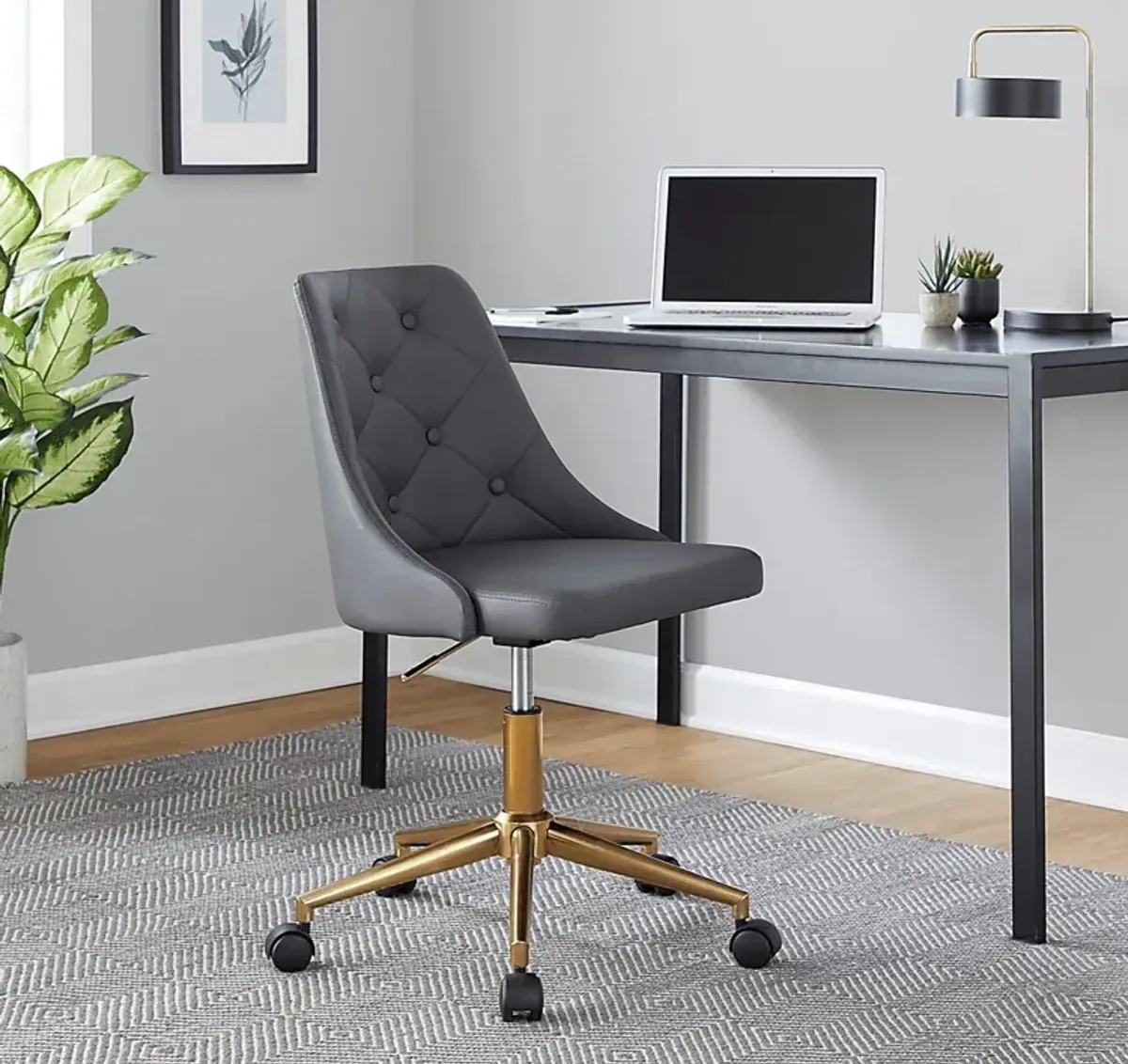 Maebeth I Gray Office Chair