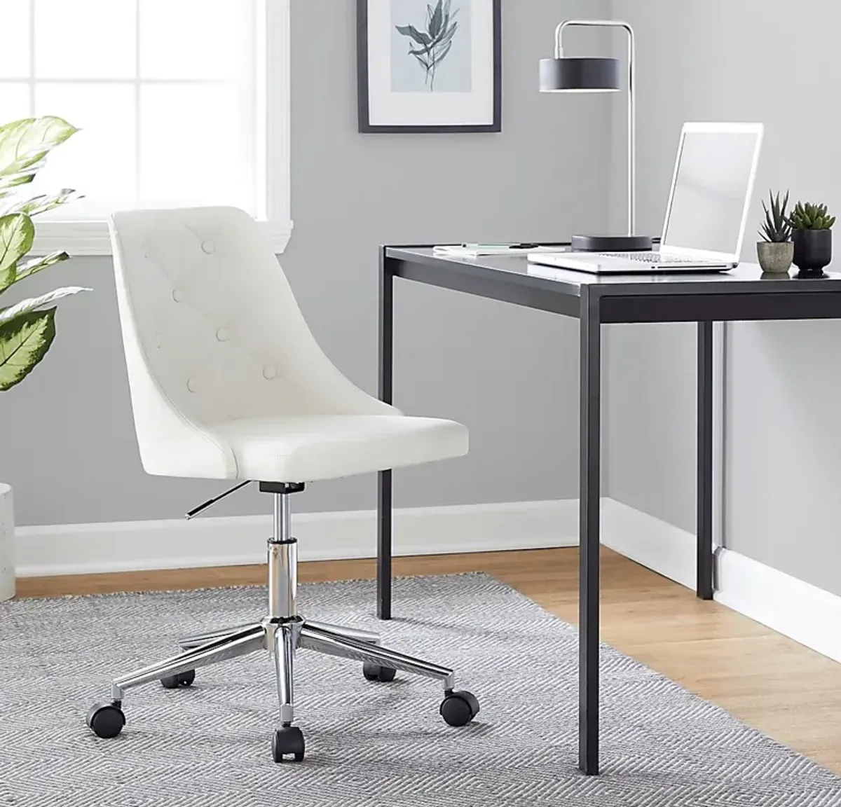 Maebeth II White Office Chair