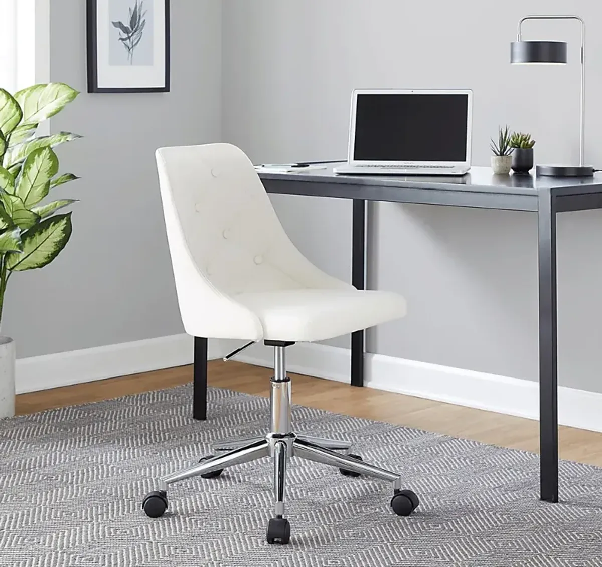 Maebeth II White Office Chair