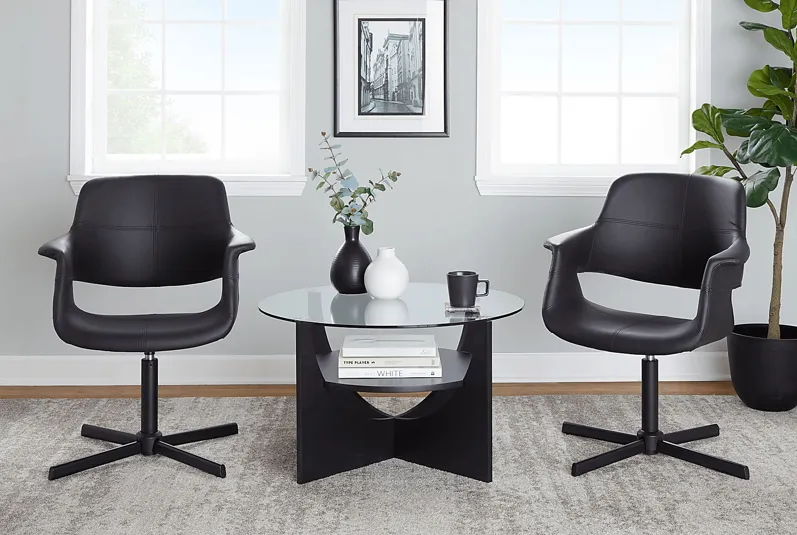 Donneita Black Swivel Accent Chair