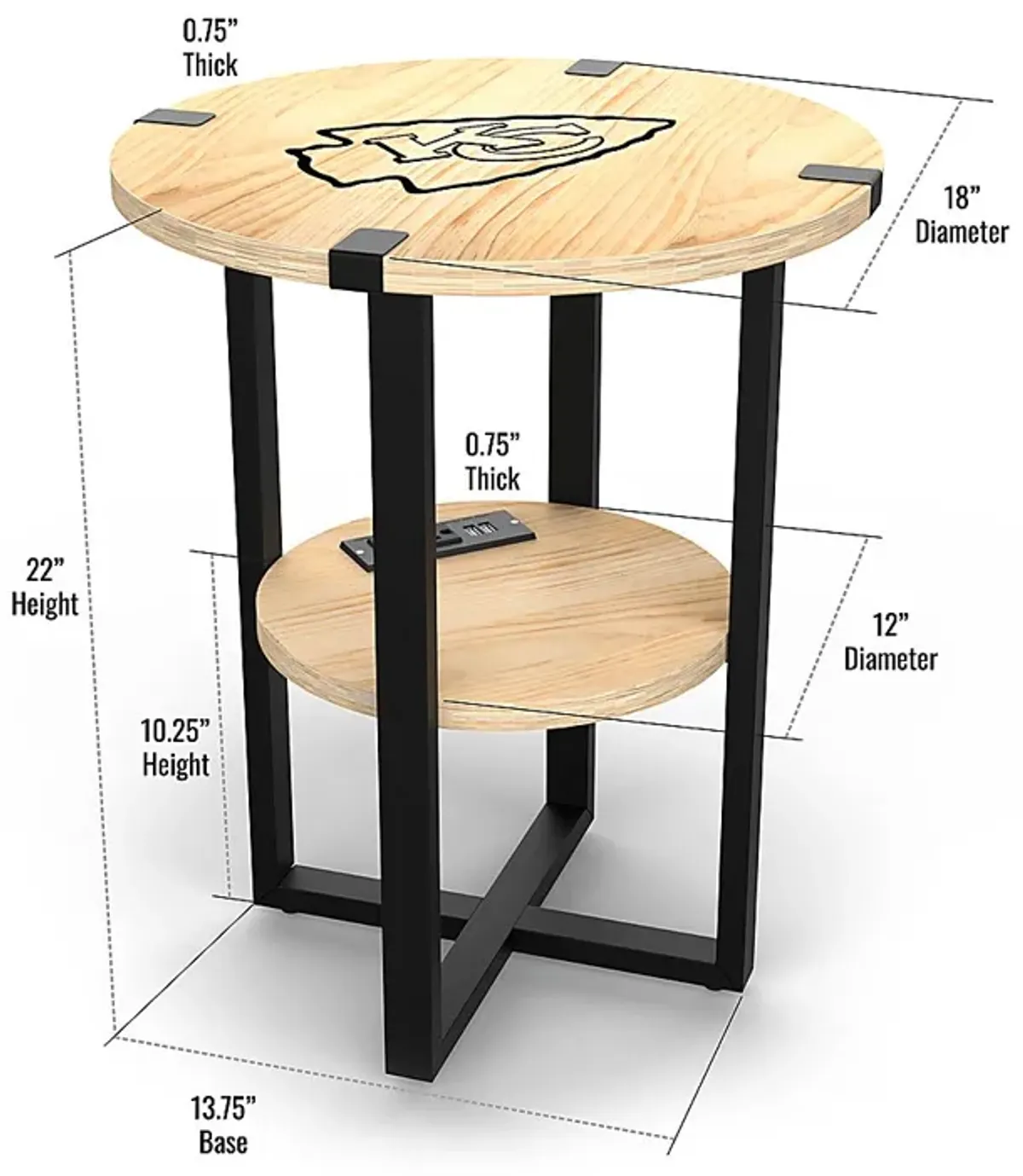 Kansas City Chiefs Side Table