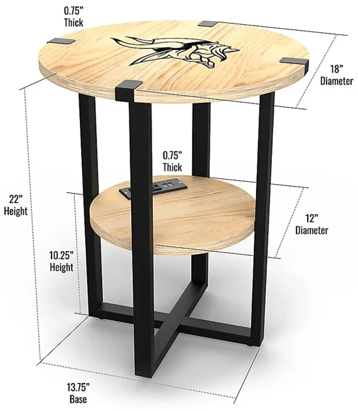 Minnesota Vikings Side Table