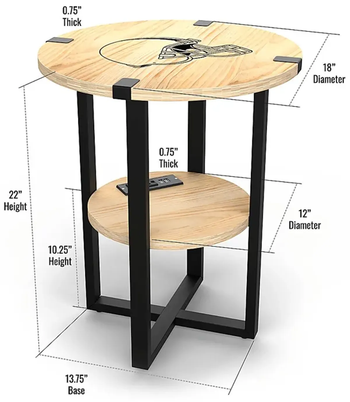 Cleveland Browns Side Table