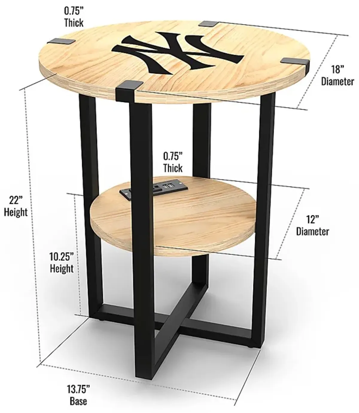 New York Yankees Side Table