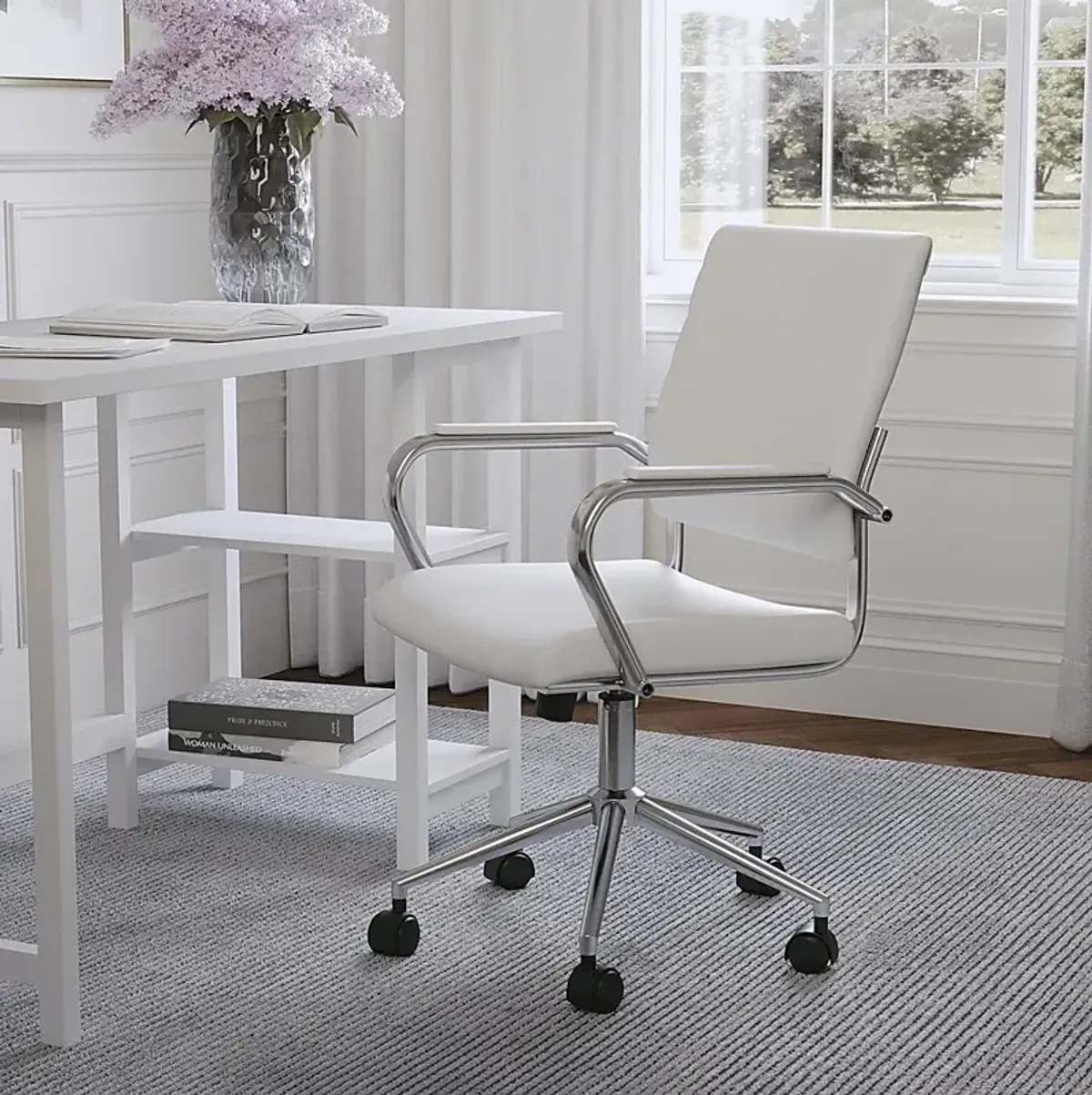 Bedner White Office Chair