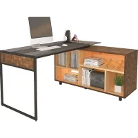 Jibale Brown L-Shaped Desk