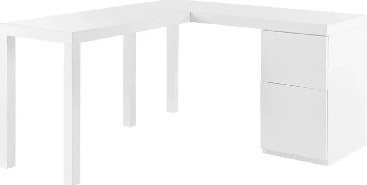 Halesia White L-Desk