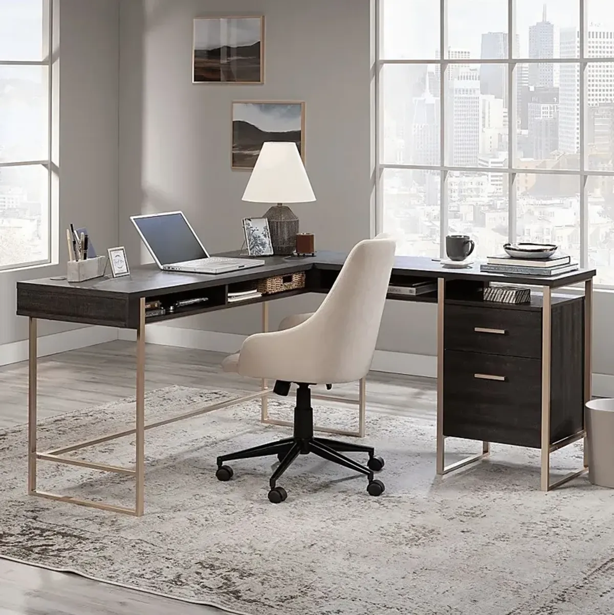 Betanray Dark Brown L-Desk