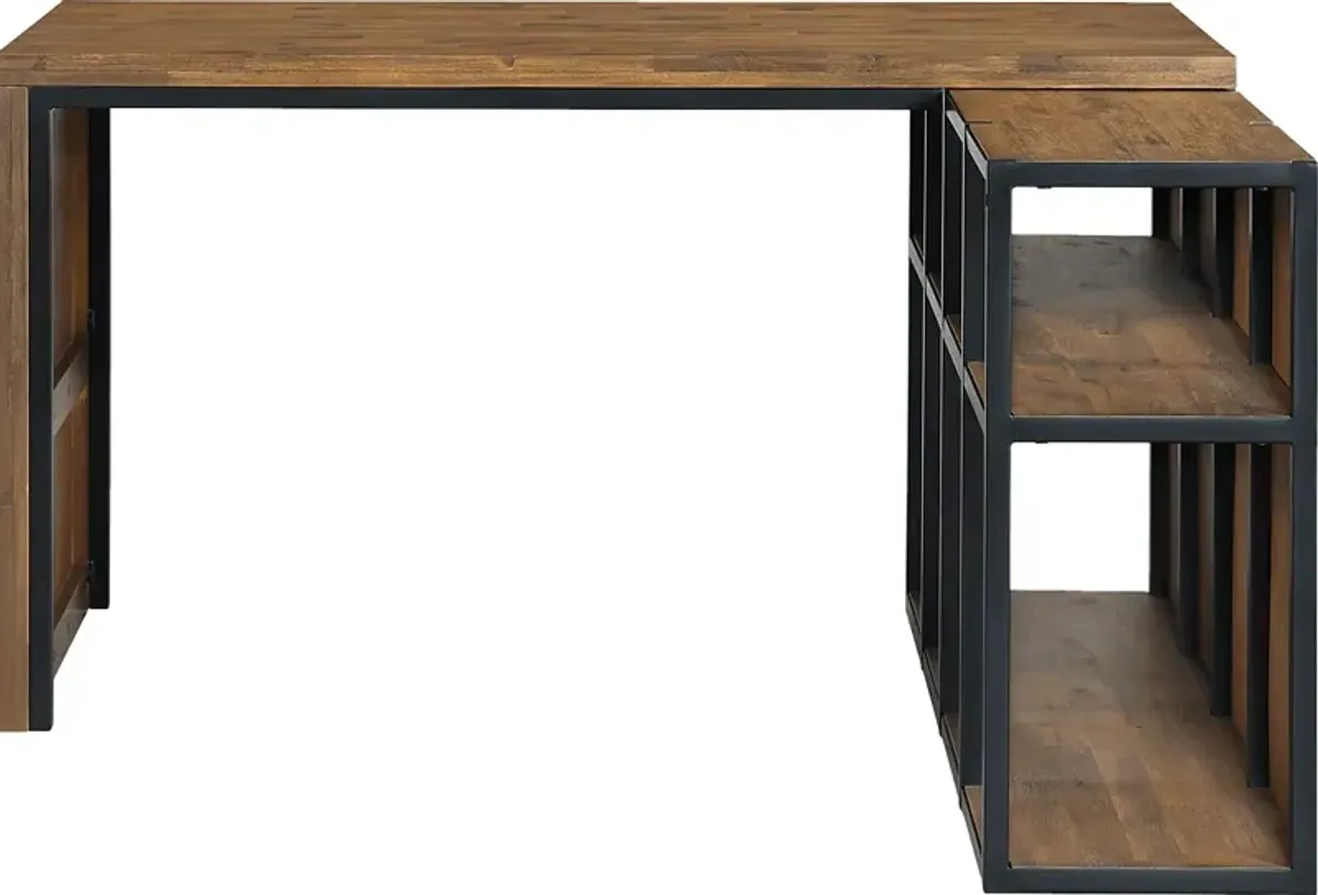 Churrea Brown L Desk with Storage