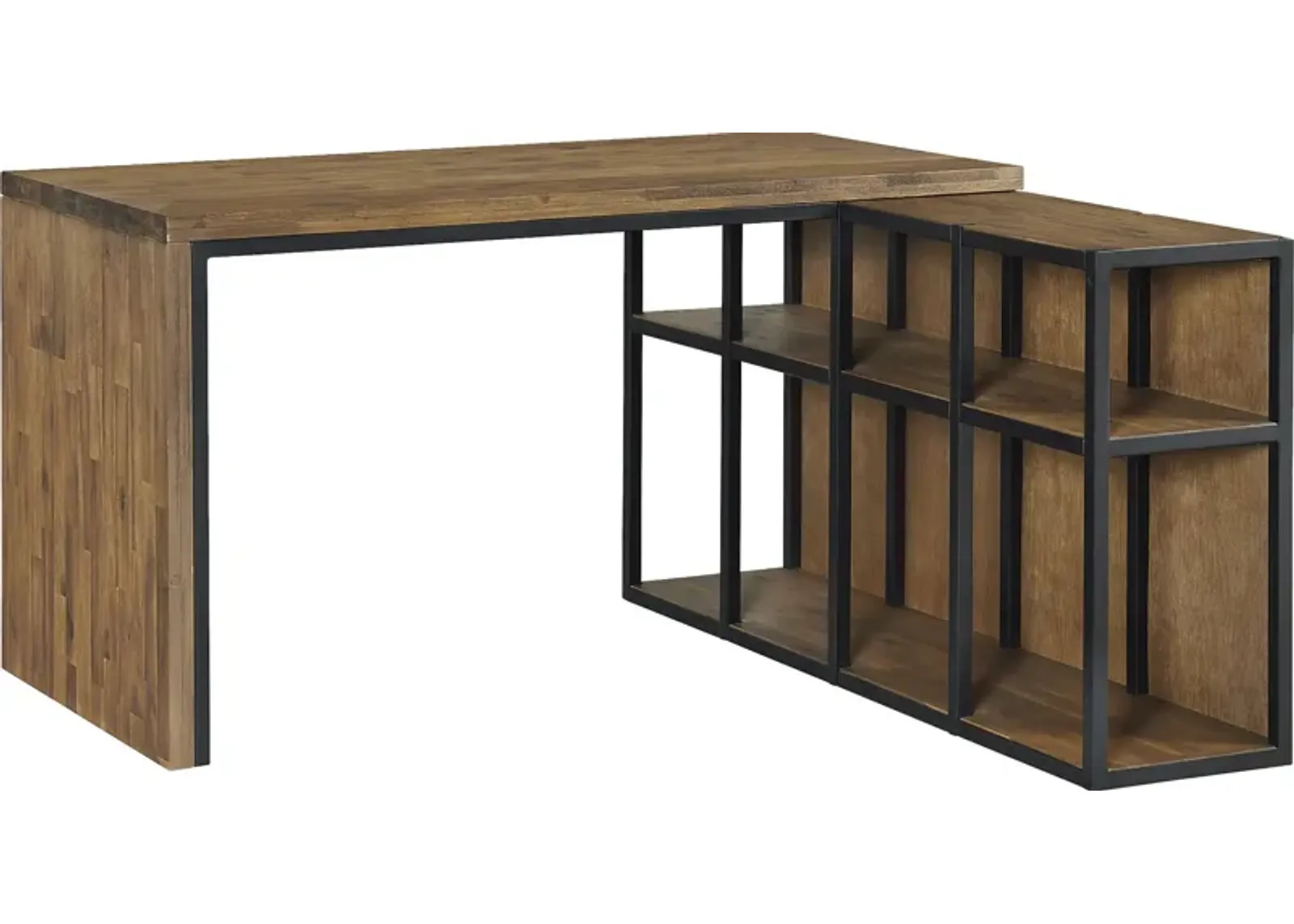 Churrea Brown L Desk with Storage